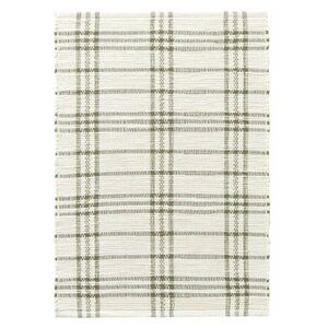 Hearth & Hand With Magnolia Accent Rug Woven White Green Kitchen Mat 24" x 36"